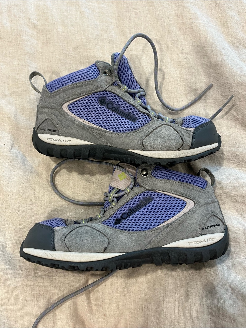 Columbia Kids Waterproof Hiking Boots - Gray & Lavender